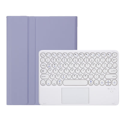 For Samsung Galaxy Tab S9 FE Candy Color TPU Round Keycap Touch Bluetooth Keyboard Leather Case(Purple) - Samsung Keyboard by buy2fix | Online Shopping UK | buy2fix