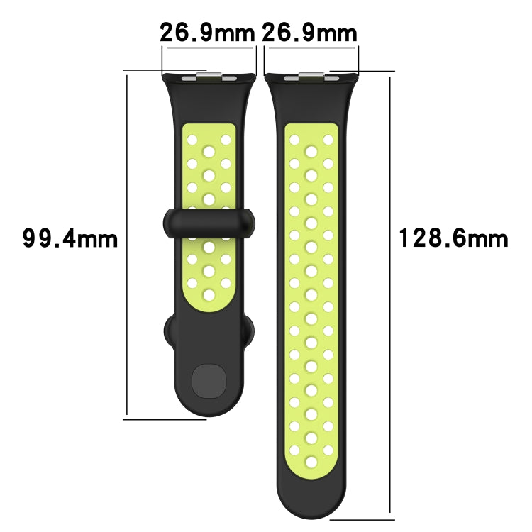 For Redmi Watch 4 Two Color Silicone Sports Watch Band(Black White) - Watch Bands by buy2fix | Online Shopping UK | buy2fix