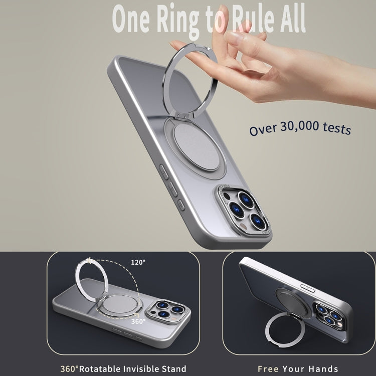 For iPhone 12 Pro Max 360-degree Rotating MagSafe Magnetic Holder Phone Case(Titanium Grey) - iPhone 12 Pro Max Cases by buy2fix | Online Shopping UK | buy2fix