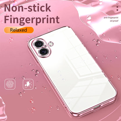 For iPhone 16 Transparent Plating Fine Hole Phone Case(Transparent) - iPhone 16 Cases by buy2fix | Online Shopping UK | buy2fix