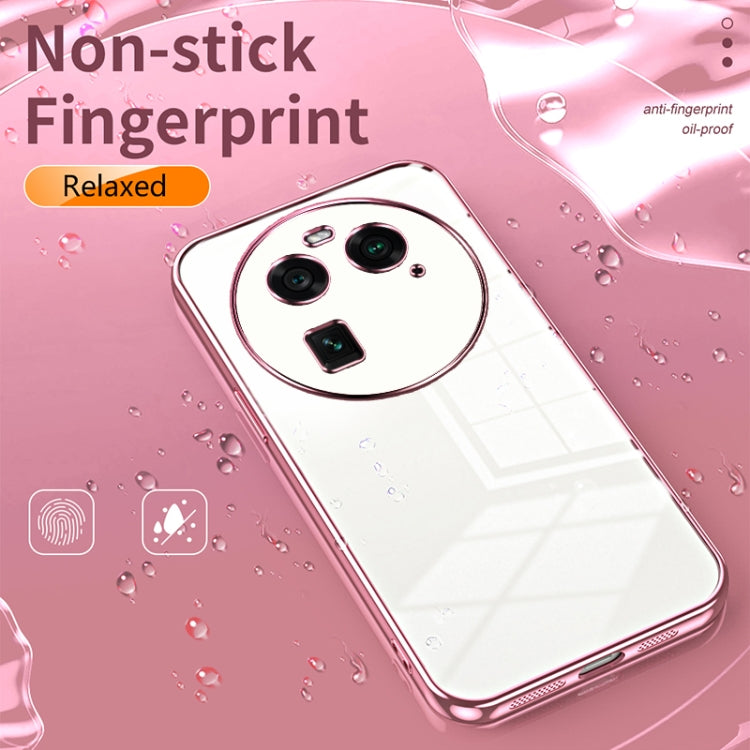 For OPPO Find X6 Transparent Plating Fine Hole Phone Case(Pink) - OPPO Cases by buy2fix | Online Shopping UK | buy2fix