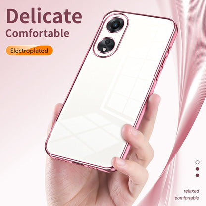 For OPPO A58 5G / A58x 5G Transparent Plating Fine Hole Phone Case(Gold) - OPPO Cases by buy2fix | Online Shopping UK | buy2fix