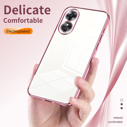 For OPPO A17 / A17K Transparent Plating Fine Hole Phone Case(Gold) - OPPO Cases by buy2fix | Online Shopping UK | buy2fix