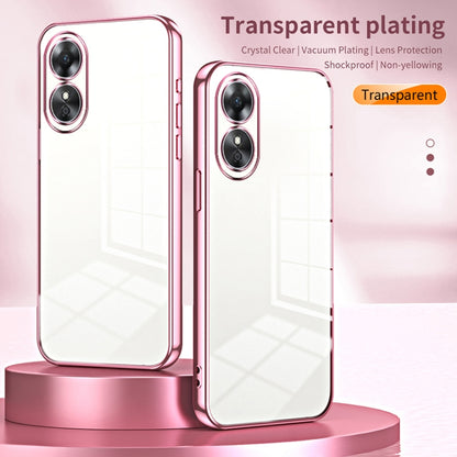 For OPPO A17 / A17K Transparent Plating Fine Hole Phone Case(Green) - OPPO Cases by buy2fix | Online Shopping UK | buy2fix