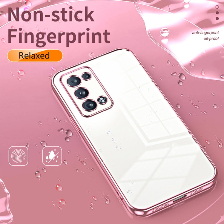 For OPPO Reno6 Pro+ Transparent Plating Fine Hole Phone Case(Transparent) - OPPO Cases by buy2fix | Online Shopping UK | buy2fix