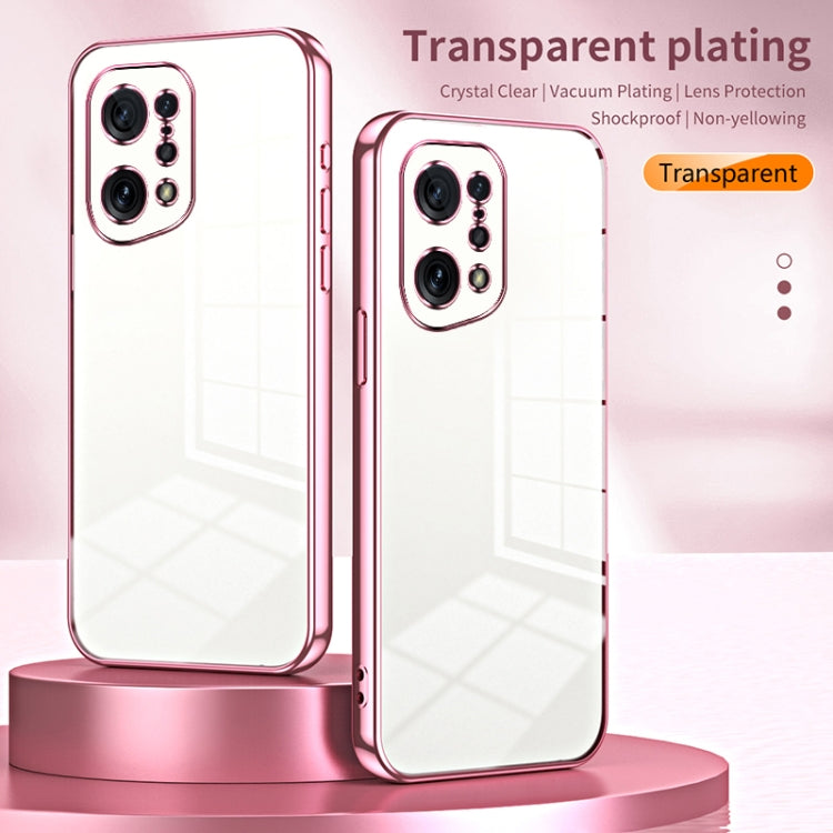 For OPPO Find X5 Transparent Plating Fine Hole Phone Case(Purple) - OPPO Cases by buy2fix | Online Shopping UK | buy2fix