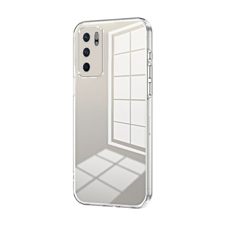 For OPPO Reno6 Indian / Malay Transparent Plating Fine Hole Phone Case(Transparent) - OPPO Cases by buy2fix | Online Shopping UK | buy2fix