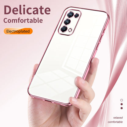 For OPPO Reno5 Pro Transparent Plating Fine Hole Phone Case(Silver) - OPPO Cases by buy2fix | Online Shopping UK | buy2fix