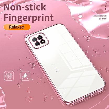 For OPPO A72 5G / A73 5G Transparent Plating Fine Hole Phone Case(Transparent) - OPPO Cases by buy2fix | Online Shopping UK | buy2fix