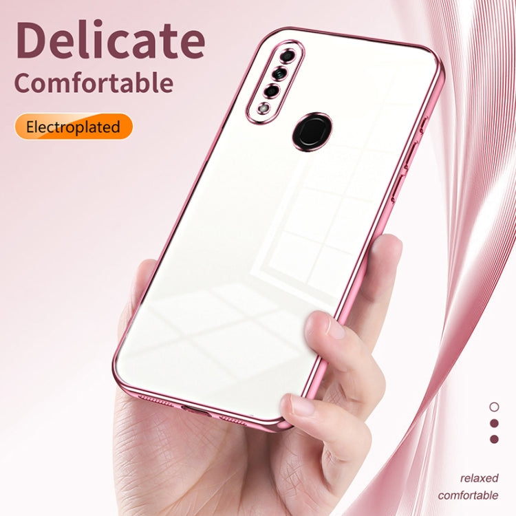 For OPPO A8 / A31 2020 Transparent Plating Fine Hole Phone Case(Purple) - OPPO Cases by buy2fix | Online Shopping UK | buy2fix