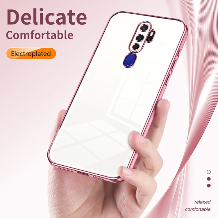 For OPPO A11x / A9 2020 Transparent Plating Fine Hole Phone Case(Blue) - OPPO Cases by buy2fix | Online Shopping UK | buy2fix