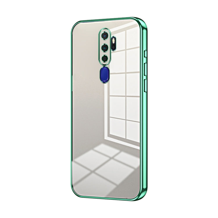For OPPO A11x / A9 2020 Transparent Plating Fine Hole Phone Case(Green) - OPPO Cases by buy2fix | Online Shopping UK | buy2fix