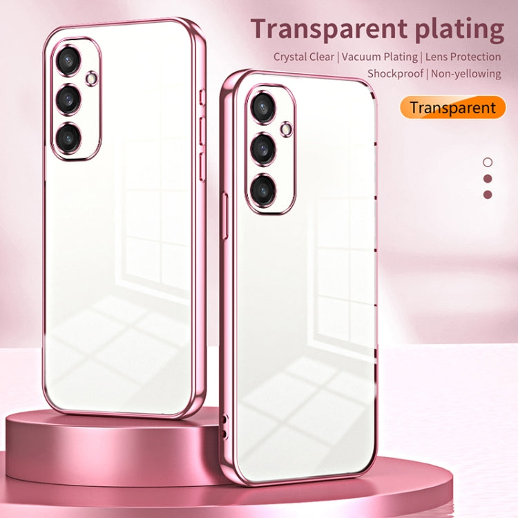 For Samsung Galaxy S24 5G Transparent Plating Fine Hole Phone Case(Silver) - Galaxy S24 5G Cases by buy2fix | Online Shopping UK | buy2fix