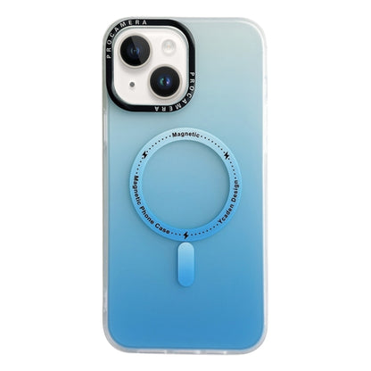 For iPhone 15 MagSafe IMD Gradient PC Hybrid TPU Phone Case(Blue) - iPhone 15 Cases by buy2fix | Online Shopping UK | buy2fix