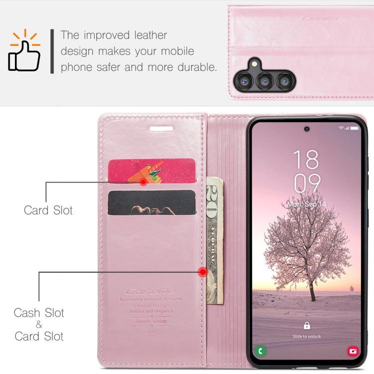 For Samsung Galaxy A35 5G CaseMe 003 Crazy Horse Texture Flip Leather Phone Case(Pink) - Galaxy Phone Cases by CaseMe | Online Shopping UK | buy2fix