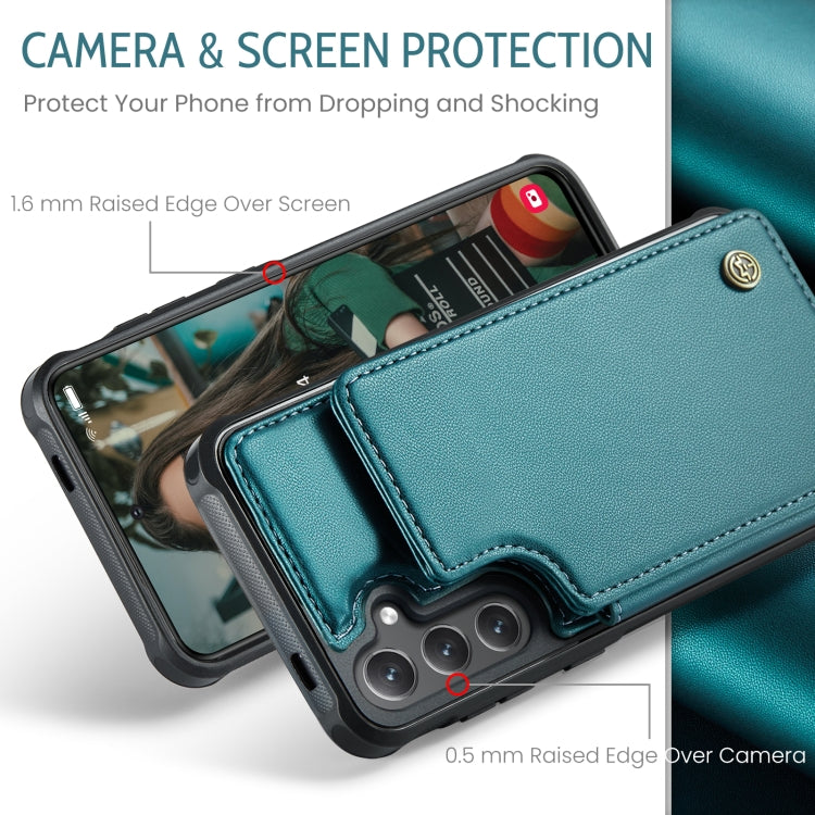 For Samsung Galaxy S24+ 5G CaseMe C22 PC+TPU Business Style RFID Anti-theft Leather Phone Case(Blue Green) - Galaxy S24+ 5G Cases by CaseMe | Online Shopping UK | buy2fix