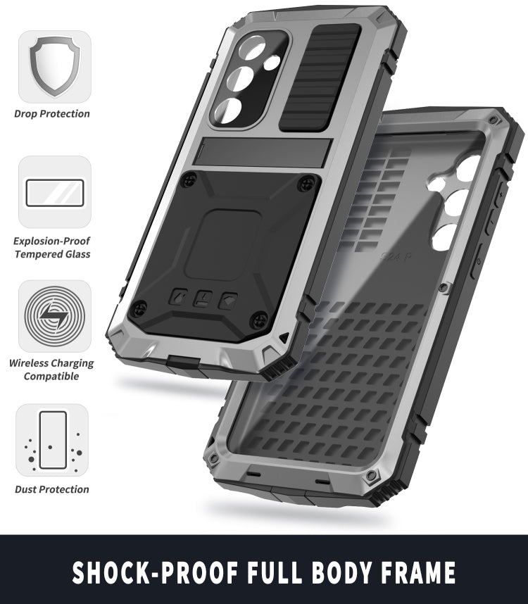 For Samsung Galaxy S24+ 5G R-JUST Life Waterproof Dustproof Shockproof Phone Case(Silver) - Galaxy S24+ 5G Cases by R-JUST | Online Shopping UK | buy2fix