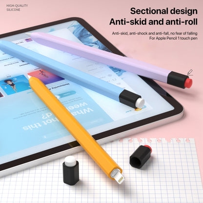 For Apple Pencil 1 Retro Pencil Style Liquid Silicone Stylus Case(Black) - Pencil Accessories by buy2fix | Online Shopping UK | buy2fix