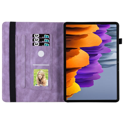 For Samsung Galaxy Tab S9 Ultra / S8 Ultra Big Butterfly Embossed Leather Tablet Case(Purple) - Galaxy Tab S9 Ultra Cases by buy2fix | Online Shopping UK | buy2fix