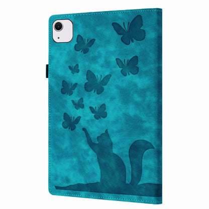 For iPad Air 11 2024 / Pro 11 2021 / 2020 Butterfly Cat Embossing Leather Tablet Case(Sky Blue) - iPad Air 11 2024 Cases by buy2fix | Online Shopping UK | buy2fix