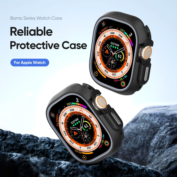 For Apple Watch Ultra 2 49mm / Ultra 49mm DUX DUCIS Bamo Series Hollow PC + TPU Watch Protective Case(Black+Grey) - Watch Cases by DUX DUCIS | Online Shopping UK | buy2fix