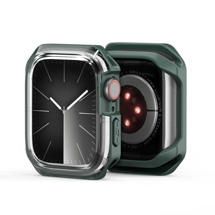 For Apple Watch 4 / 5 / 6 / SE 44mm DUX DUCIS Tamo Series Hollow PC + TPU Watch Protective Case(Transparent Green) - Watch Cases by DUX DUCIS | Online Shopping UK | buy2fix