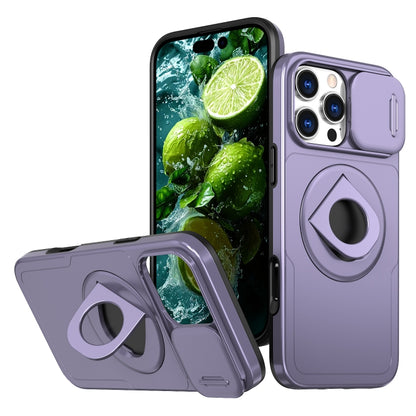 For iPhone 16 Pro Max Camshield MagSafe Ring Holder Armor Phone Case(Purple) - iPhone 16 Pro Max Cases by buy2fix | Online Shopping UK | buy2fix