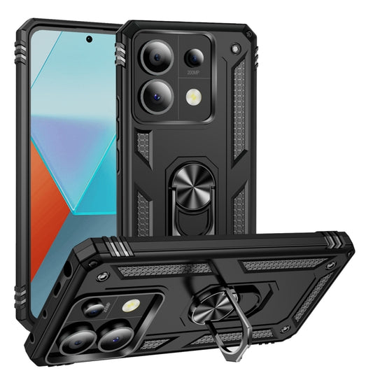 For Xiaomi Redmi Note 13 Pro 5G Shockproof TPU + PC Phone Case with Holder(Black) - Note 13 Pro Cases by buy2fix | Online Shopping UK | buy2fix