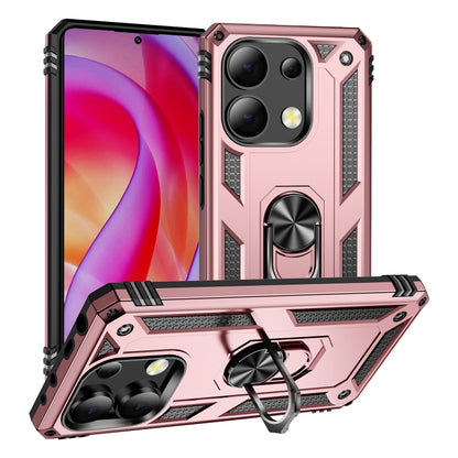 For Xiaomi Redmi Note 13 4G Shockproof TPU + PC Phone Case with Holder(Rose Gold) - Note 13 Cases by buy2fix | Online Shopping UK | buy2fix