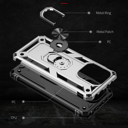 For Xiaomi Redmi Note 13 Pro+ 5G Shockproof TPU + PC Phone Case with Holder(Silver) - Note 13 Pro+ Cases by buy2fix | Online Shopping UK | buy2fix
