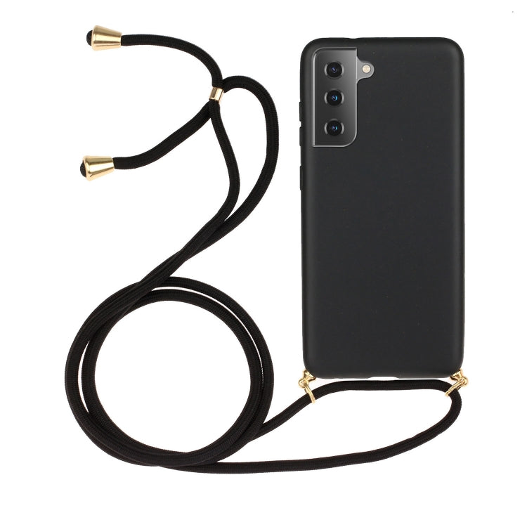 For Samsung Galaxy A55 5G Wheat Straw Material + TPU Phone Case with Lanyard(Black) - Galaxy Phone Cases by buy2fix | Online Shopping UK | buy2fix