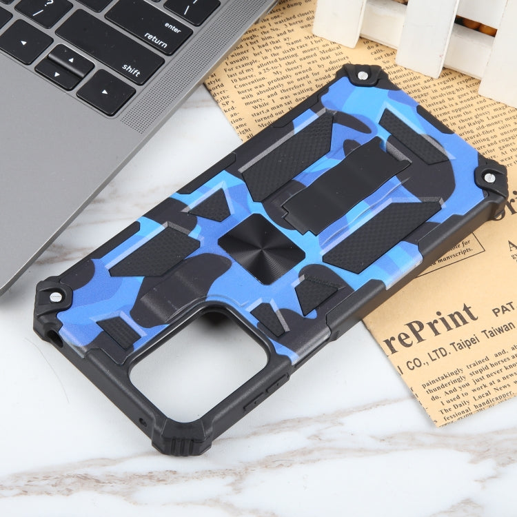 For Motorola Moto G 5G 2024 Camouflage Armor Kickstand TPU + PC Magnetic Phone Case(Dark Blue) - Motorola Cases by buy2fix | Online Shopping UK | buy2fix