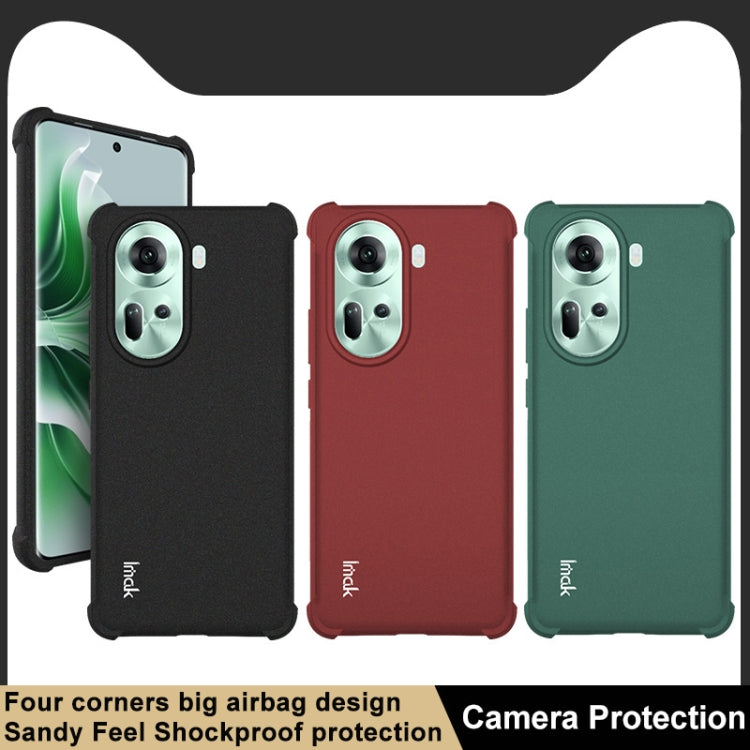 For OPPO Reno11 5G Global imak Shockproof Airbag TPU Phone Case(Matte Green) - Reno11 Cases by imak | Online Shopping UK | buy2fix