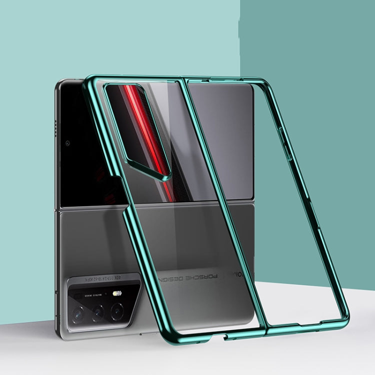 For Honor Magic V2 RSR Porsche Design Transparent Electroplating All-inclusive Folding Phone Case(Green) - Honor Cases by buy2fix | Online Shopping UK | buy2fix
