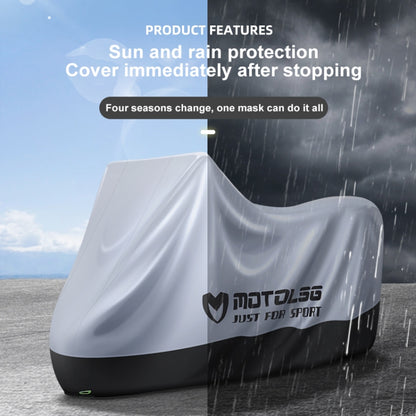 MOTOLSG Motorcycle Waterproof Sunproof Dustproof Thickening Cover, Size:L(Silver) - Raincoat by MOTOLSG | Online Shopping UK | buy2fix