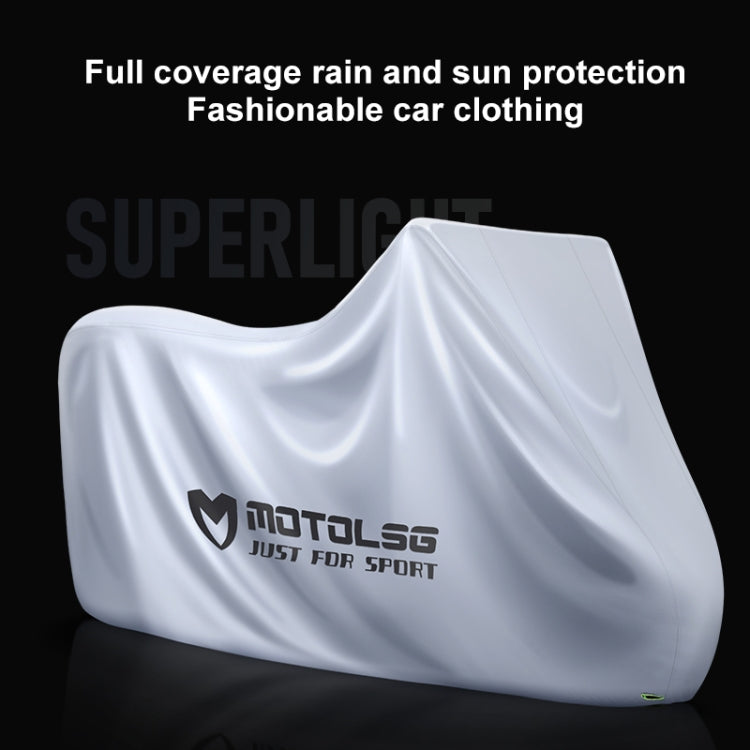 MOTOLSG Motorcycle Waterproof Sunproof Dustproof Thickening Cover, Size:XL(Silver Black) - Raincoat by MOTOLSG | Online Shopping UK | buy2fix