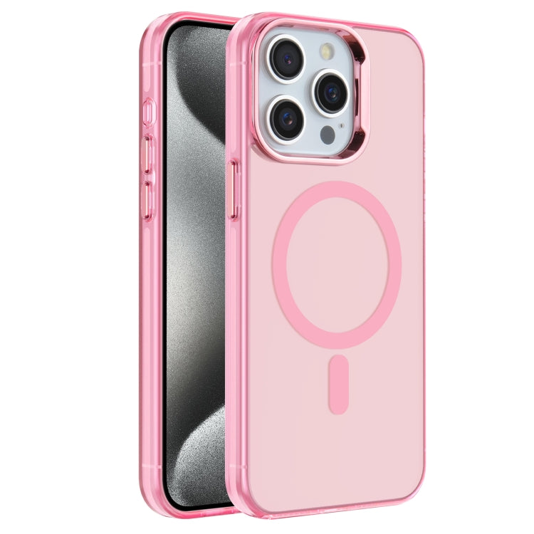 For iPhone 15 Pro Electroplated IMD Magsafe PC Hybrid TPU Phone Case(Pink) - iPhone 15 Pro Cases by buy2fix | Online Shopping UK | buy2fix