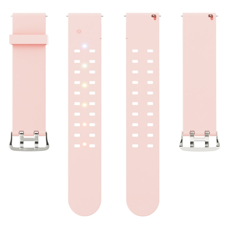 For Apple Watch Series 2 38mm Luminous Colorful Light Silicone Watch Band(Pink) - Watch Bands by buy2fix | Online Shopping UK | buy2fix