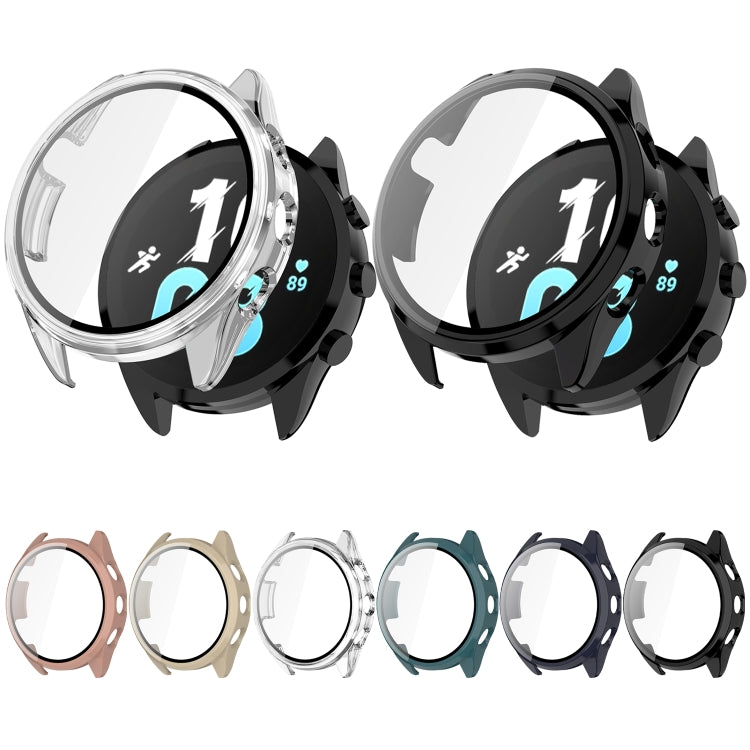 For Garmin Forerunner 165 PC + Tempered Film Integrated Watch Protective Case(Black) - Watch Cases by buy2fix | Online Shopping UK | buy2fix