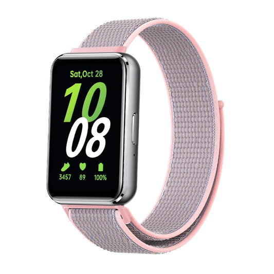 For Samsung Galaxy Fit 3 Woven Nylon Loop Watch Band(Pinkish) - Watch Bands by buy2fix | Online Shopping UK | buy2fix