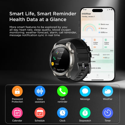 JOYROOM JR-FV1 Venture Series 1.43 inch Bluetooth Call Smart Watch Supports Sleep Monitoring/Blood Oxygen Detection(Dark Grey) - Smart Watches by JOYROOM | Online Shopping UK | buy2fix