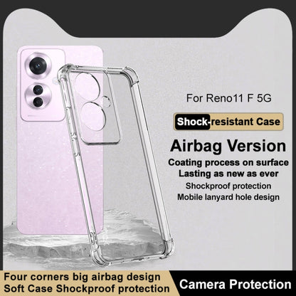 For OPPO Reno11 F 5G imak Shockproof Airbag TPU Phone Case(Transparent) - Reno11 F Cases by imak | Online Shopping UK | buy2fix