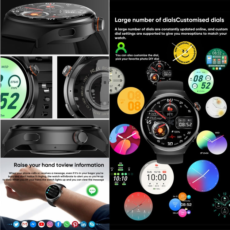 MT26 Smart Watch 1.43 inch AMOLED Bracelet, Support Bluetooth Call / Blood Pressure / Blood Oxygen / Heart Rate(Black) - Smart Watches by buy2fix | Online Shopping UK | buy2fix