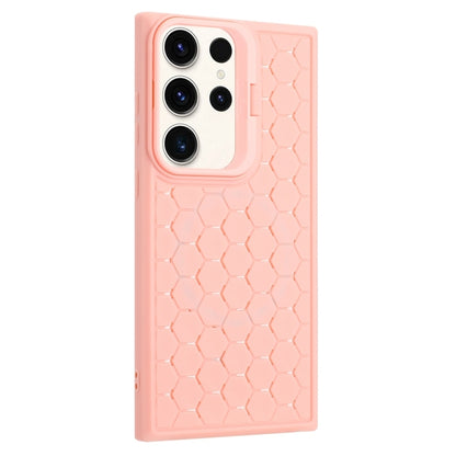 For Samsung Galaxy S23 Ultra 5G Honeycomb Radiating Lens Holder Magsafe Phone Case(Pink) - Galaxy S23 Ultra 5G Cases by buy2fix | Online Shopping UK | buy2fix