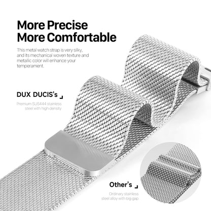 For Apple Watch Series 8 45mm DUX DUCIS Milanese Pro Series Stainless Steel Watch Band(Silver) - Watch Bands by DUX DUCIS | Online Shopping UK | buy2fix