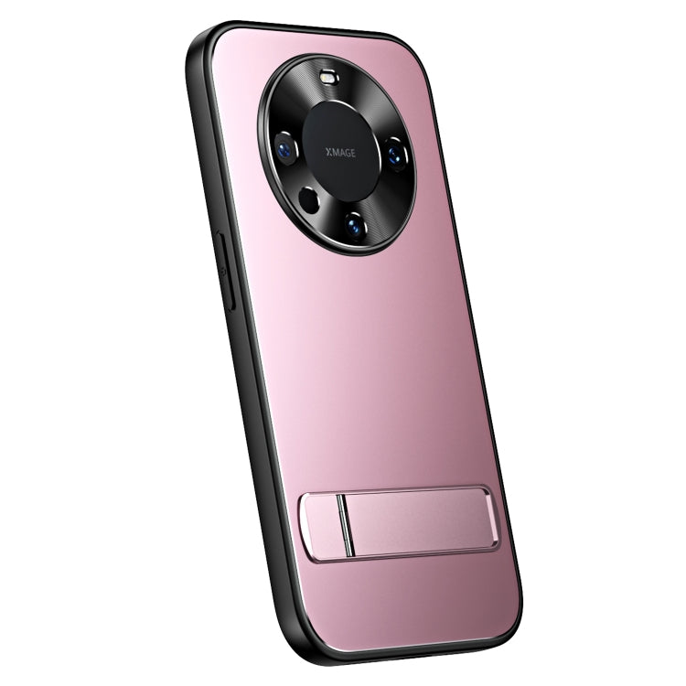 For Huawei Mate 60 Pro R-JUST RJ-61 Electroplating Frosted TPU + PC Phone Case with Holder(Pink) - Huawei Cases by R-JUST | Online Shopping UK | buy2fix