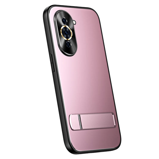 For Huawei nova 10 R-JUST RJ-61 Electroplating Frosted TPU + PC Phone Case with Holder(Pink) - Huawei Cases by R-JUST | Online Shopping UK | buy2fix