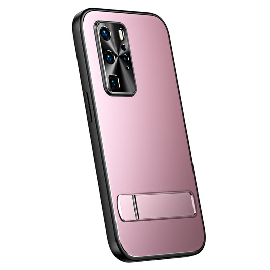 For Huawei P40 Pro R-JUST RJ-61 Electroplating Frosted TPU + PC Phone Case with Holder(Pink) - Huawei Cases by R-JUST | Online Shopping UK | buy2fix