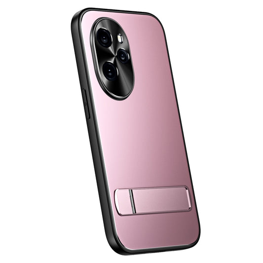 For Honor 100 R-JUST RJ-61 Electroplating Frosted TPU + PC Phone Case with Holder(Pink) - Honor Cases by R-JUST | Online Shopping UK | buy2fix