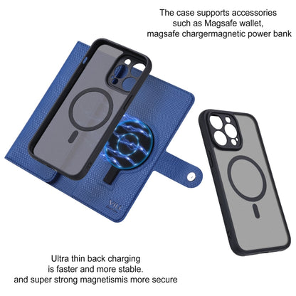 For iPhone 13 ViLi GHA Series Shockproof MagSafe RFID Leather Attraction Horizontal Flip Phone Case(Blue) - iPhone 13 Cases by ViLi | Online Shopping UK | buy2fix